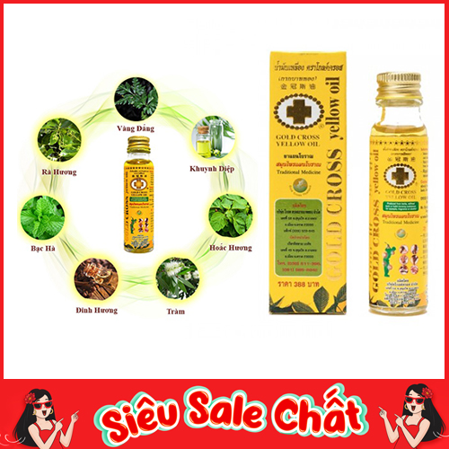 Dầu chữ thập vàng gold cross 24ml thái lan