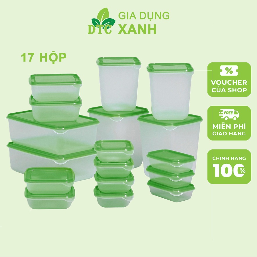 Bộ 17 hộp nhựa cao cấp đựng thực phẩm bảo quản tủ lạnh - set 17 hộp nhựa cao cấp đựng thực phẩm bảo quản tủ lạnh