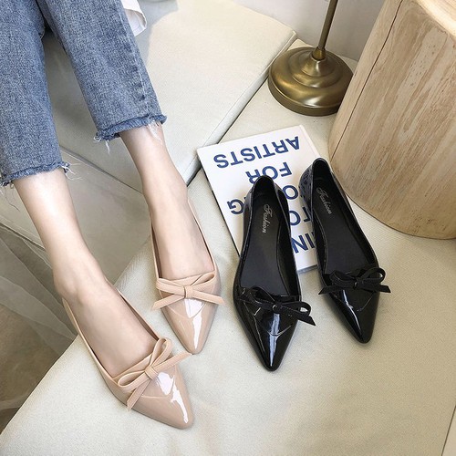 Giày nhựa nữ đi mưa, giày búp bê, giày công sở chịu nước chống trơn trượt
