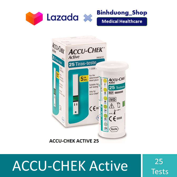 Que thử đường huyết Accu-Check Active lọ 25 que
