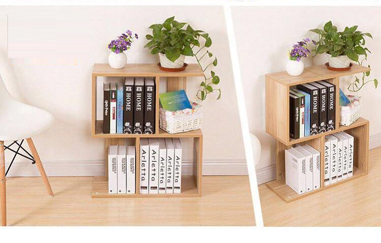 [HCM]Kệ đựng tài liệu - Kệ sách gỗ 2 tầng vân gỗ chống trầy bảo hành 3 tháng