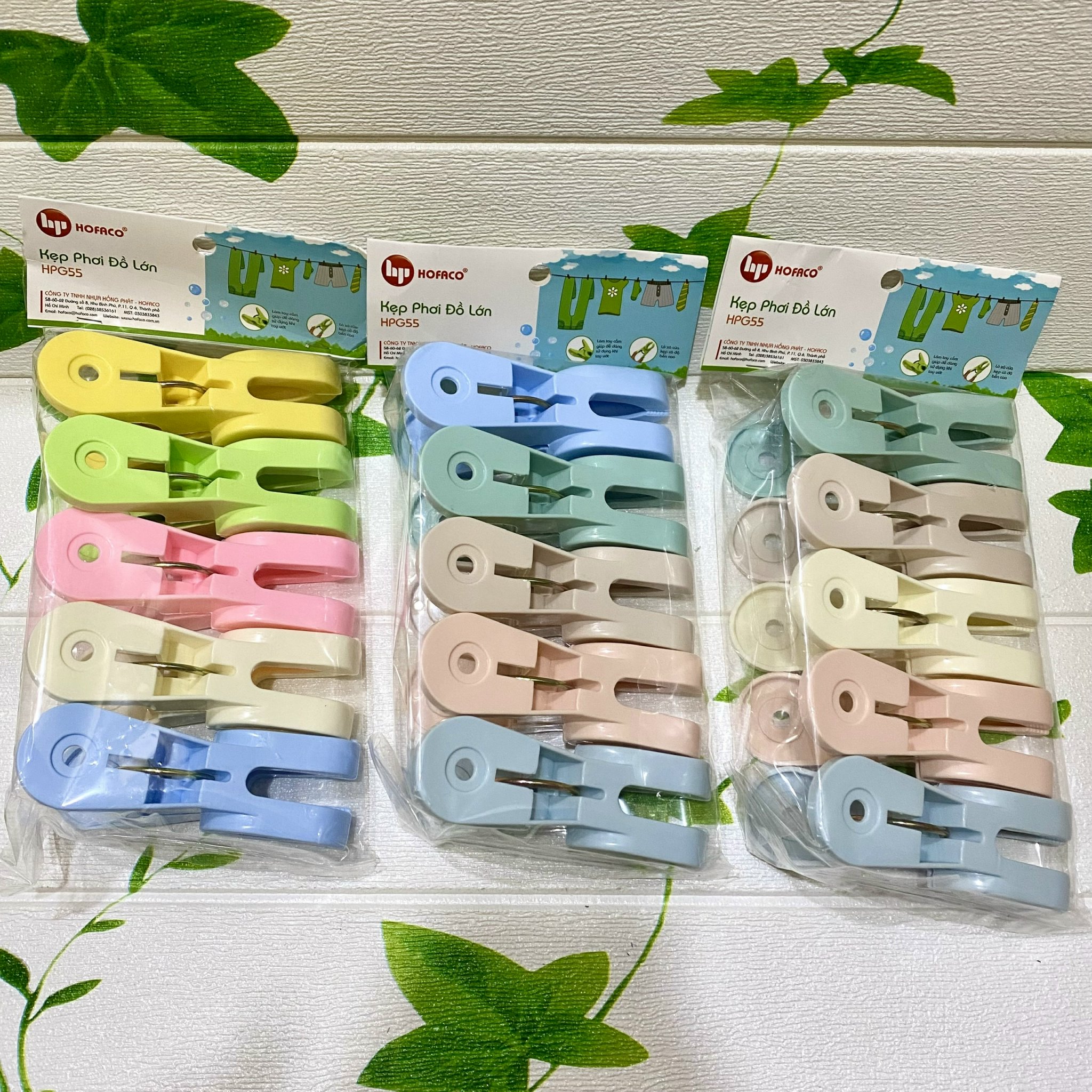 Kẹp quần áo bằng nhựa cao cấp – Kẹp phơi đồ lớn HPG55 – Kẹp phơi khăn, chăn mền,.. kích thước lớn