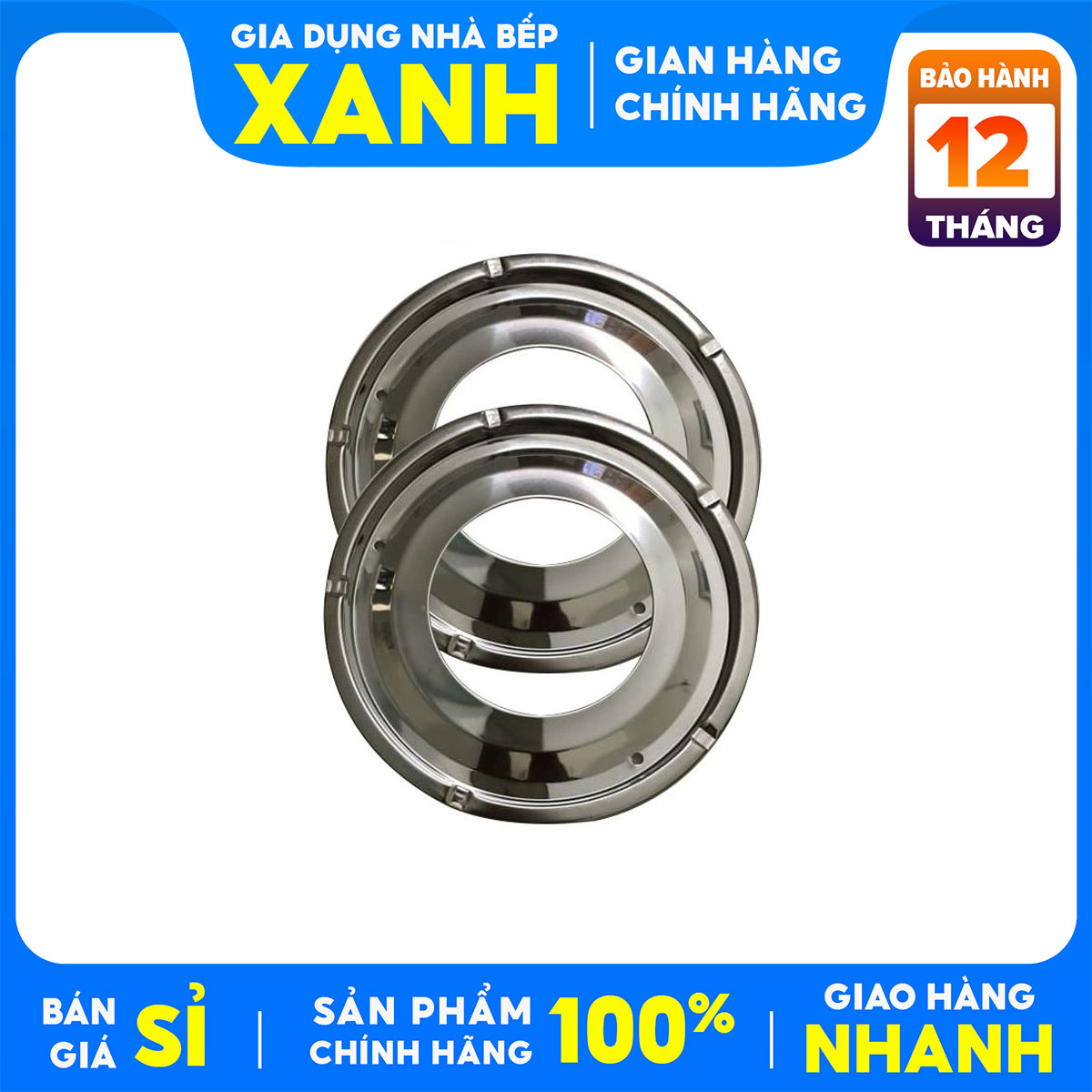Khay hứng đỡ kiềng bếp gas inox - khay đĩa-kiềng bếp ga, thay thế đa số cho bếp gas phổ thông - Kích thước khay 20,5cm- kiềng 18,6cm