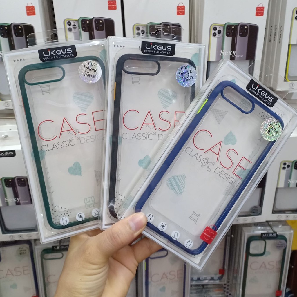 Ốp lưng iphone 7 plus / 8 plus likgus lưng trong viền dẻo