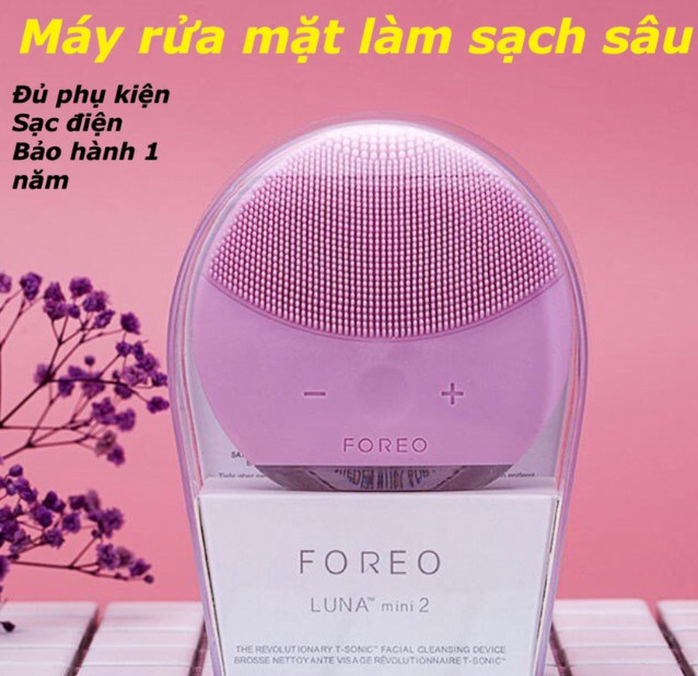 Máy rửa mặt FOREO Luna Mini chính hãng máy rửa mặt massage da mặt silicon kháng khuẩn , máy làm sạch da mặt tẩy trang thu nhỏ lỗ chân lông , sạch mụn hết nhờn,tẩy ra chết phù hợp mọi loại da mặt , Bảo Hành 12 Tháng