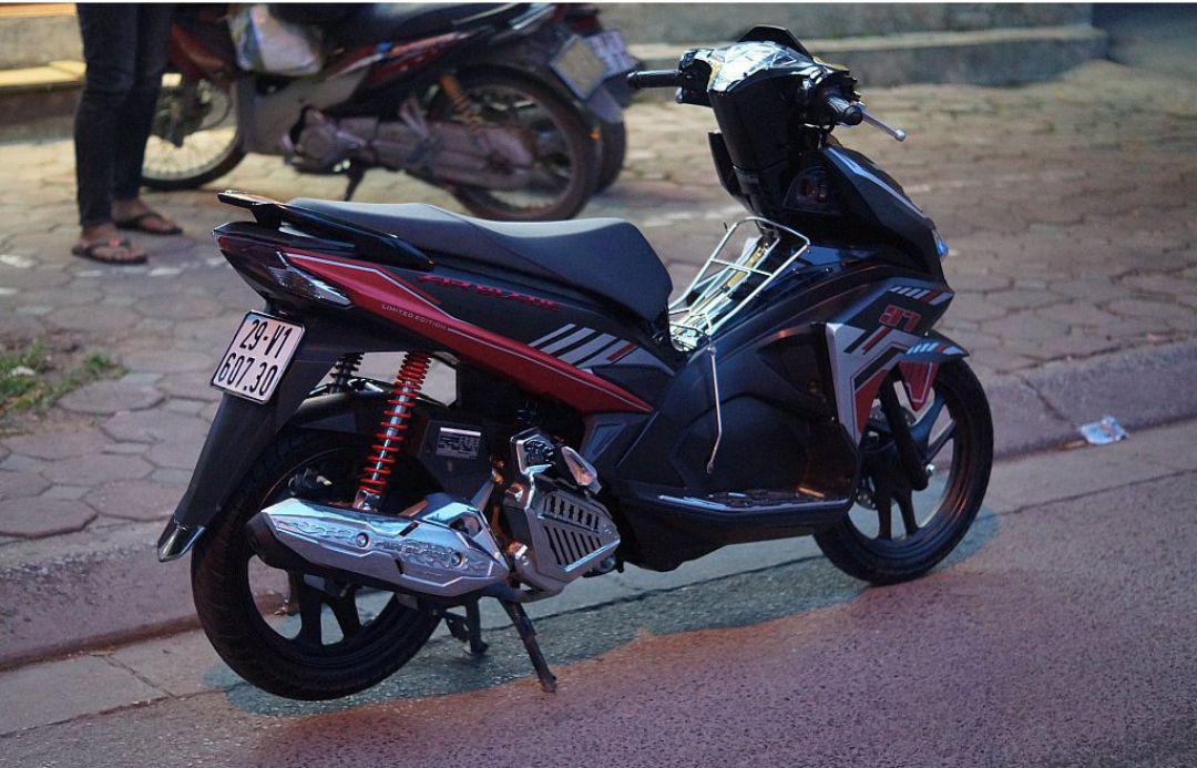 Tem trùm xe máy AIR BLADE độ đỏ đen - chế tem xe máy AIR BLADE thiết kế theo yêu cầu - Tem xe máy AIR BLADE rẻ đẹp và chất