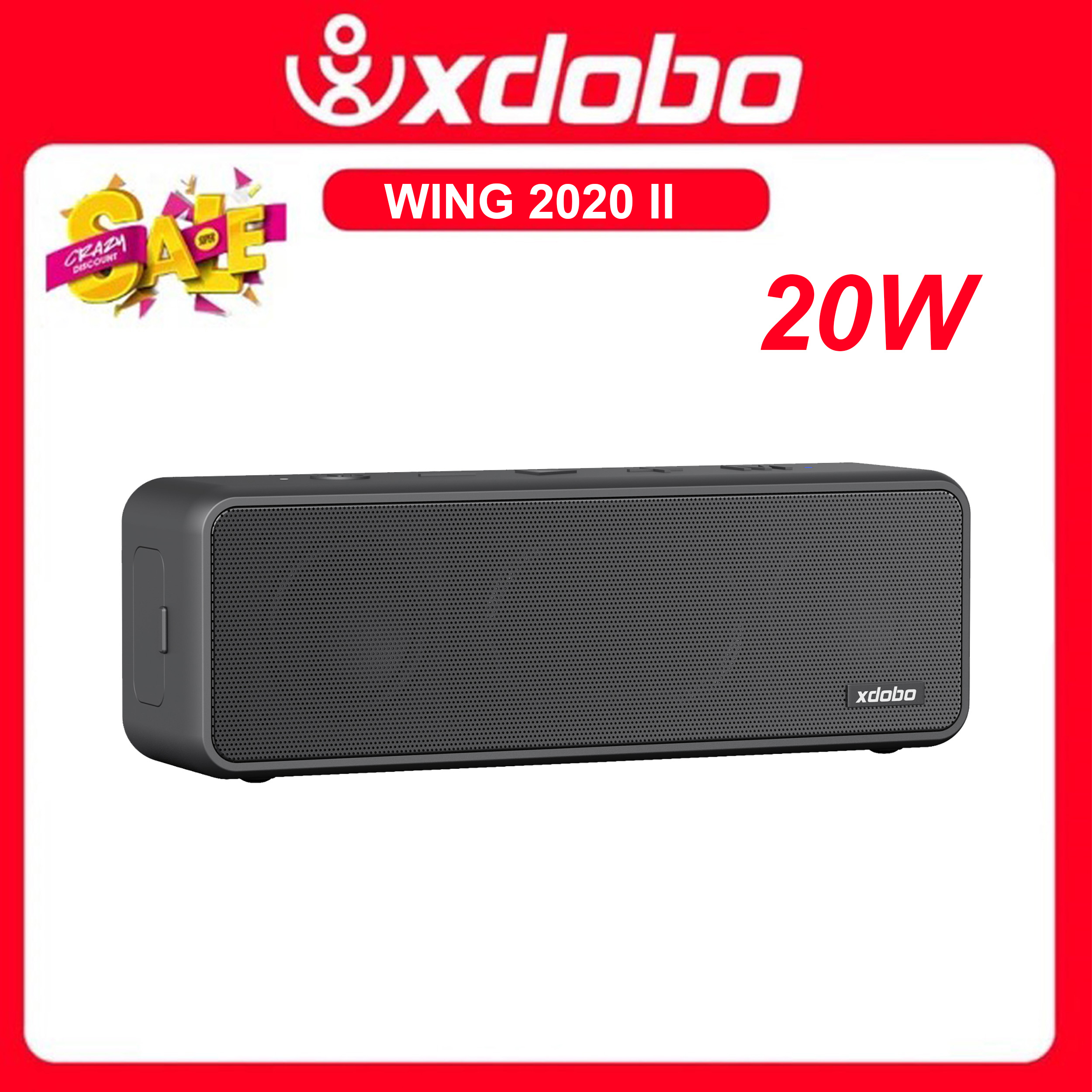  Loa Bluetooth chống nước XDOBO Wing 2020 II di động ngoài trời có khe cắm thẻ nhớ chất lượng âm thanh cao máy tính mini âm thanh HIFI Sound Box - Chính hãng bảo hành 12 tháng 