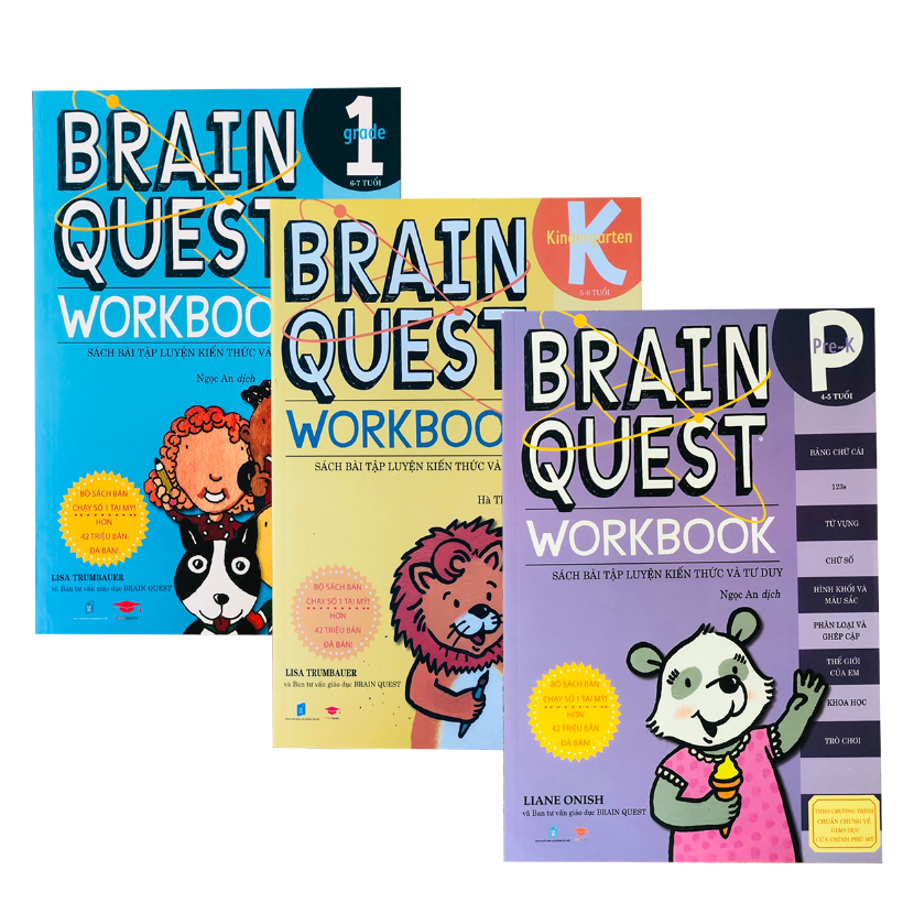 Sách - Brain Quest Workbook  - phát triển tư duy - Á Châu Books ( Bộ 3 Cuốn, 3-7 Tuổi )