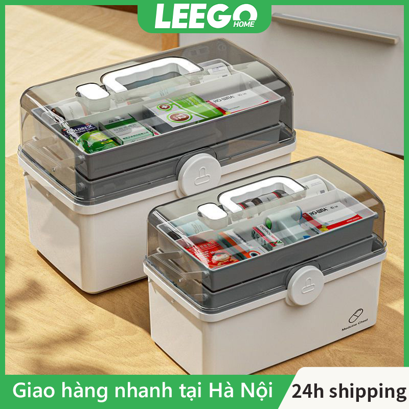 Leego Hộp Đựng Thuốc Gia Đình 3 Tầng Đa Năng Hộp thuốc Phân Loại Thuốc Có Khoá Đóng Mở An Toàn