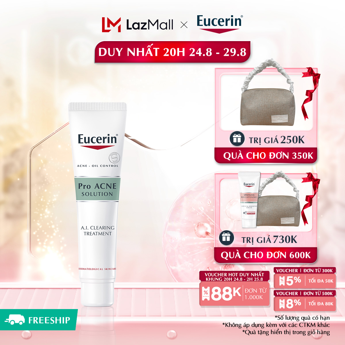 Gel giúp giảm mụn & nhờn eucerin pro acne a.i. clearing treatment 40ml