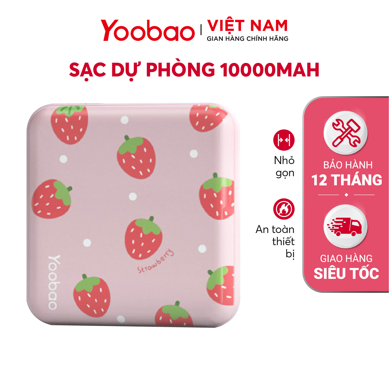 Sạc dự phòng mini dễ thương Yoobao M4 mini 10000mAh Pin Li-Polymer 2 đầu vào 2 đầu ra cho điện thoại máy tính bảng....  Hàng phân phối chính hãng - Bảo hành 12 tháng