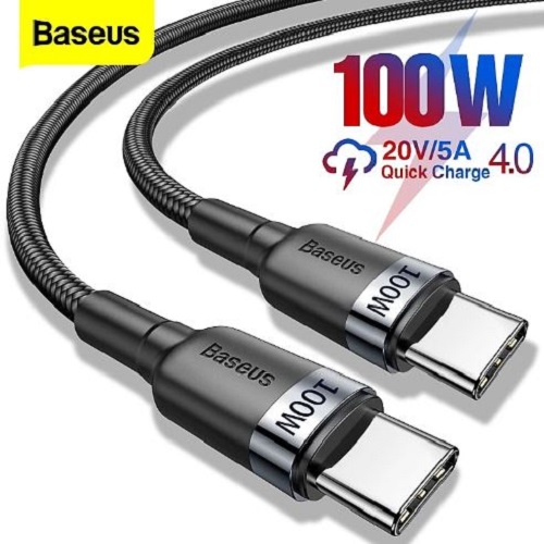 Cáp sạc nhanh 2 đầu type c 100w baseus - dây sạc dài 2m type c to type c bọc dù chống gập gãy cho samsung oppo ipad macbook