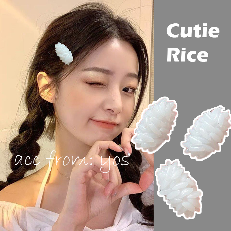 Kẹp tóc mini hình cơm nắm cơm ngộ nghĩnh phong cách hàn quốc cho nữ