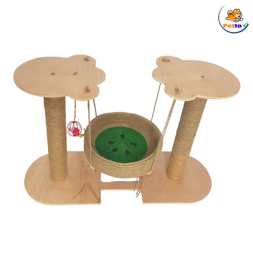 Trụ cào móng cho mèo có xích đu ct011