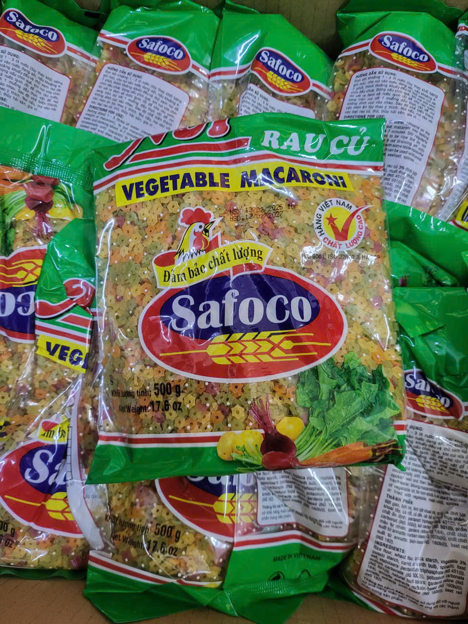 [SET 10 GÓI SAO LỚN 500g] NUI RAU CỦ HÌNH NGÔI SAO SAFOCO Star Saphes Vegetable Macaroni