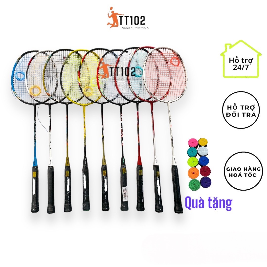 Vợt cầu lông YN carbon căng 9.5kg, vợt cầu lông đơn siêu nhẹ siêu bền đan lưới sẵn-1 cây