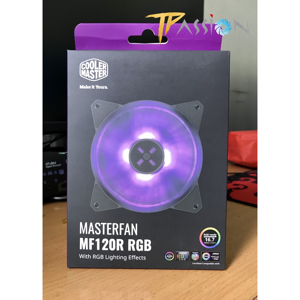 Quạt fan case 12cm cooler master masterfan mf120r rgb - quạt mạnh 2000rpm quay êm hiệu ứng ánh sáng rgb siêu đẹp