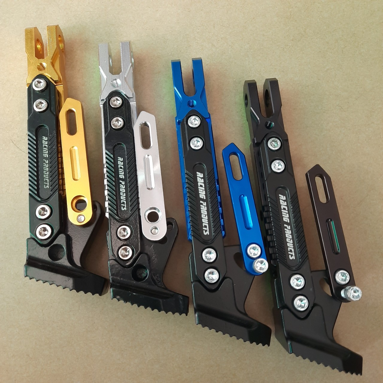 CHÂN CHỐNG INOX DÀY XE MÁY gắn WAVE, SIRIUS,...KIỂU TITAN , 7 MÀU