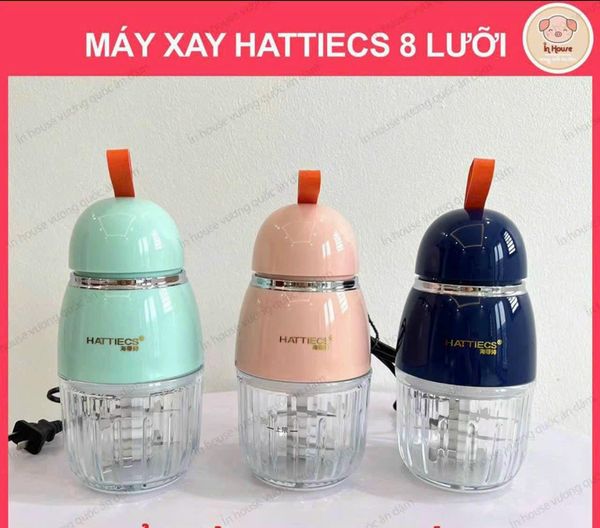 Máy xay ăn dặm cho bé Hattiecs 8 lưỡi dao dung tích 0,3L máy xay hattiecs xay đồ ăn dặm cho bé, đồ dùng ăn dặm cho bé