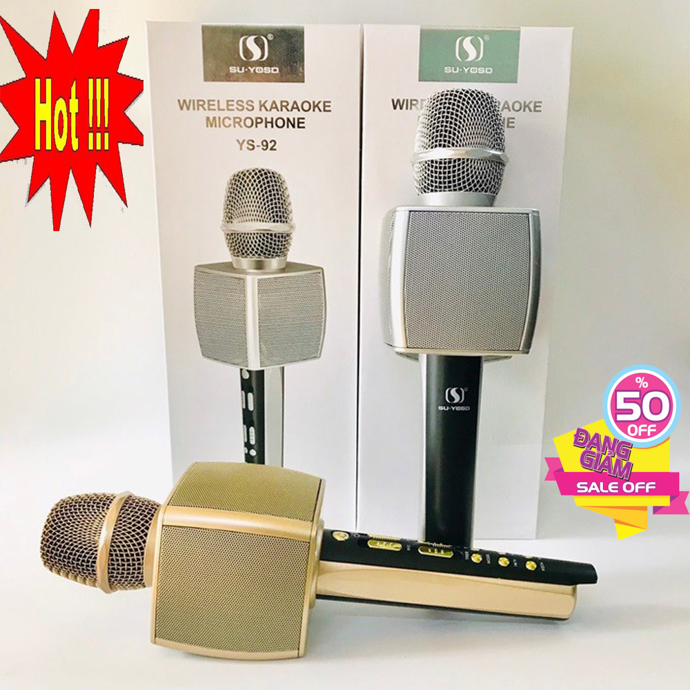 [HCM]【Tổng Kho Mic Karaoke】Mic karaoke Bluetooth Kèm Loa Hát Thu Âm Livestream - Mic karaoke bluetooth kèm loa bass YS-92 chuyên nghiệp  mic bắt giọng tốt  âm thanh trong không rè bass siêu trầm Pin Trâu