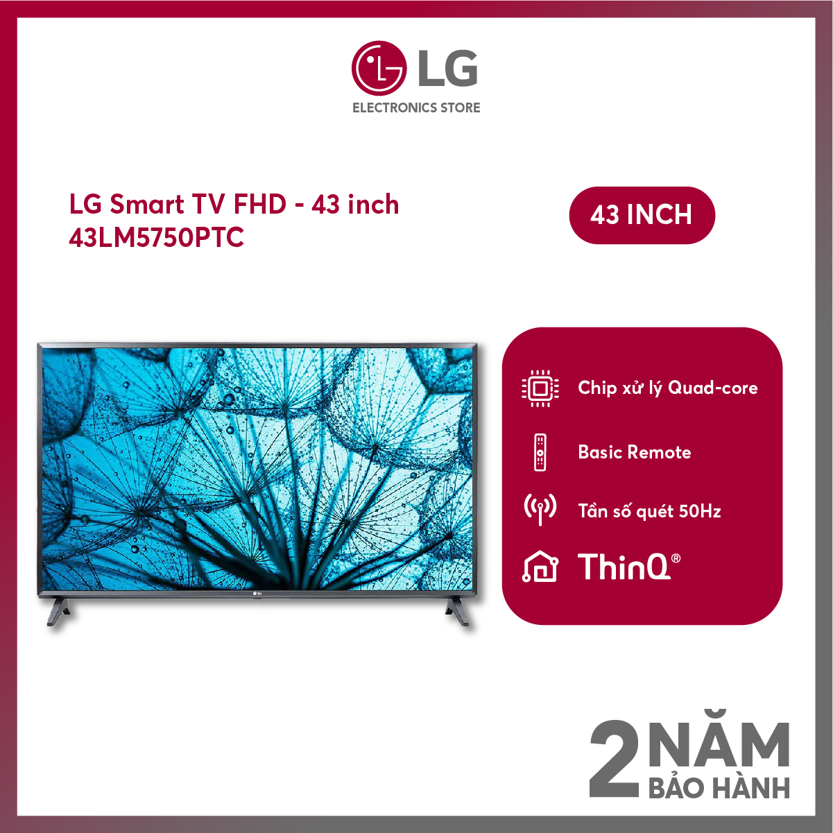 [FreeSHIP COD + Lắp Hà Nội] Smart Tivi LG 43 inch 43LM5750