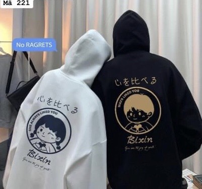 Áo khoác hoodie zip đủ size from unisex làm áo cặp siêu dễ thương.