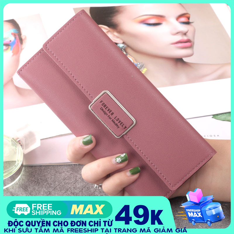 VÍ NỮ DÀI B-VQY23 Nhiều Màu ( 19cm x 10cm x 2cm ) - dùng để tiền, CMND, thẻ ngân hàng