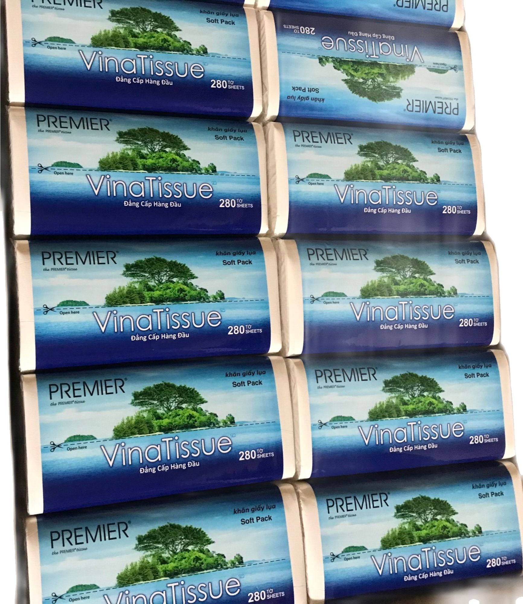 Combo 10 gói khăn giấy cao cấp VinaTissue (280 tờ/1 gói)
