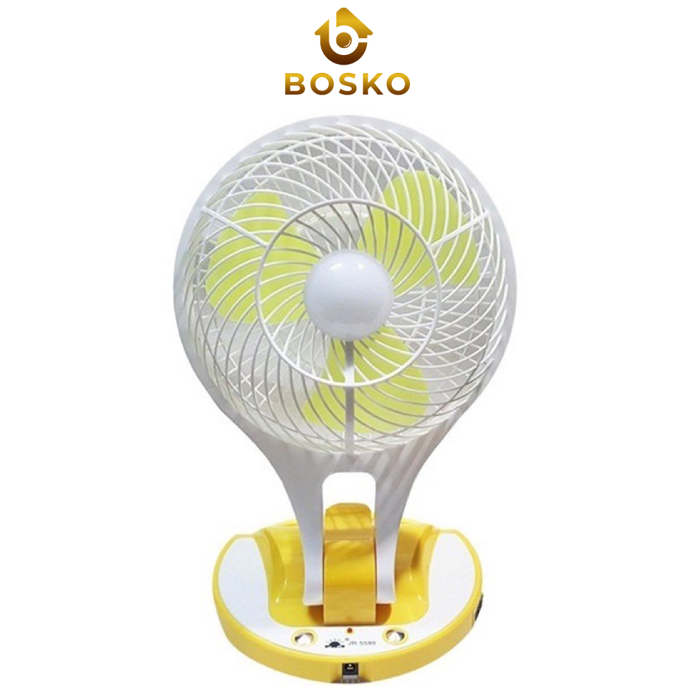 Bosko - quạt tích điện gấp gọn mini fan jr 5580 có đèn led