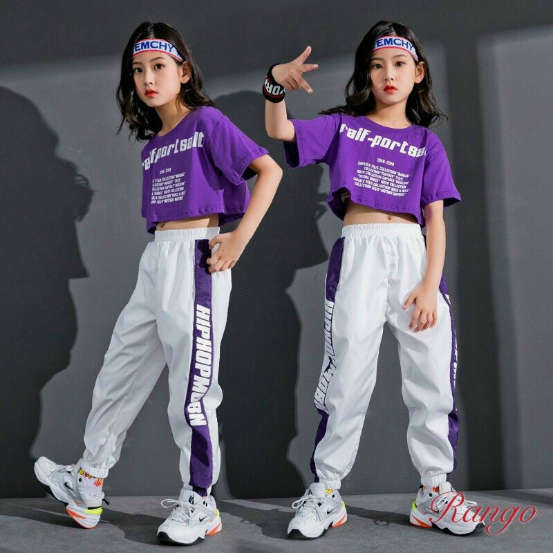 Bộ thun phong cách Hiphop cá tính cho bé gái 20-43Kg - 4 màu