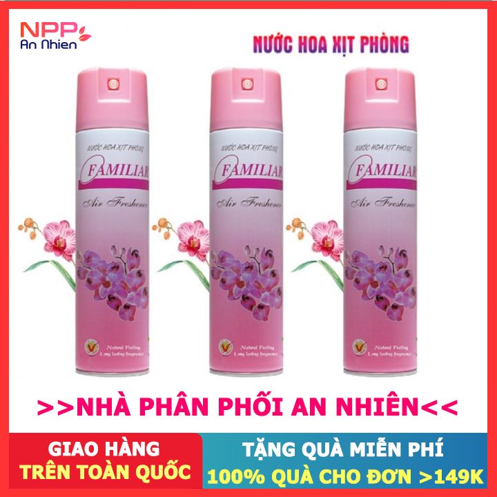 Bộ 3 chai Xịt phòng nước hoa Familiar 300ml (hương hoa lan)