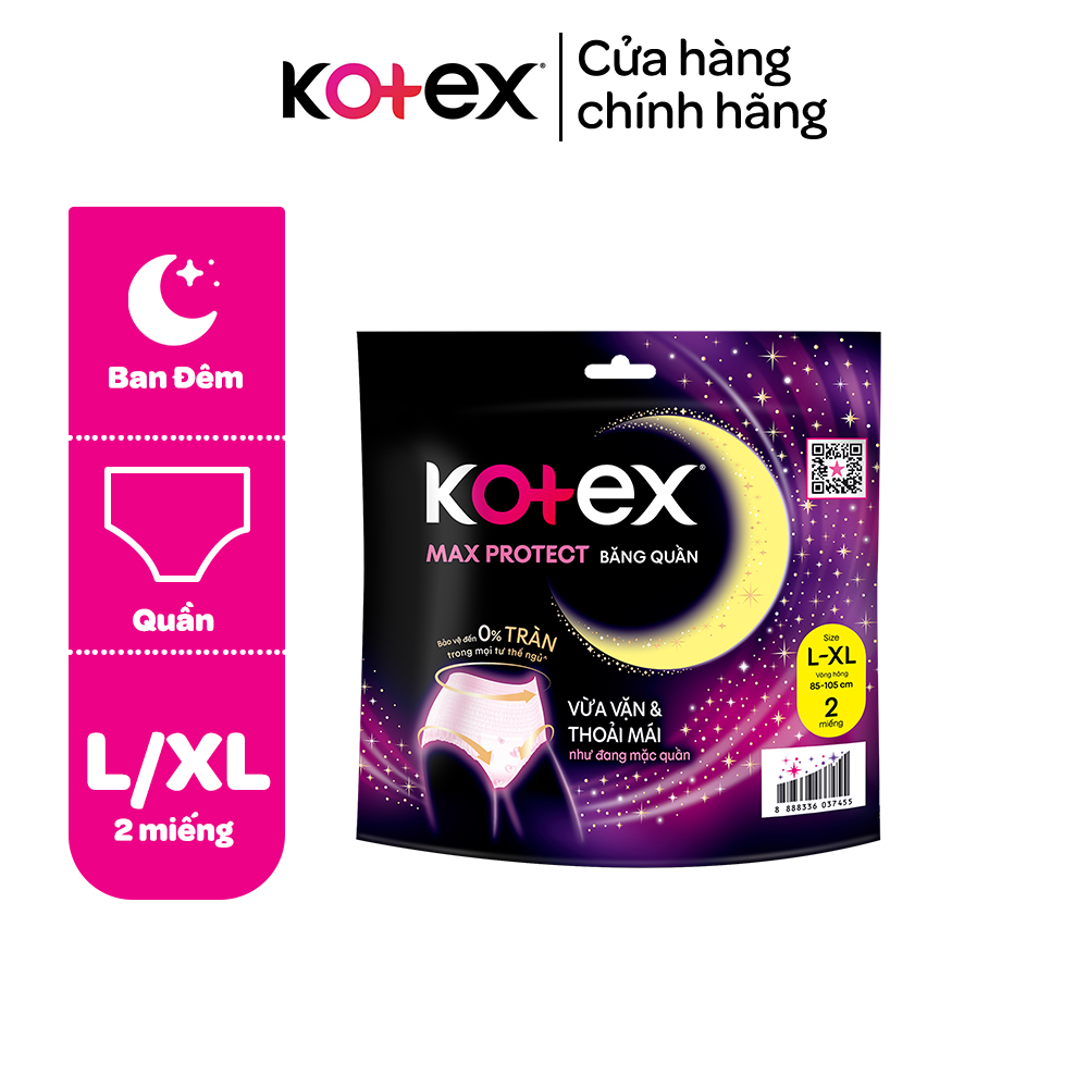 Băng Vệ Sinh Kotex Ban Đêm Dạng Quần cỡ M/L 5 miếng