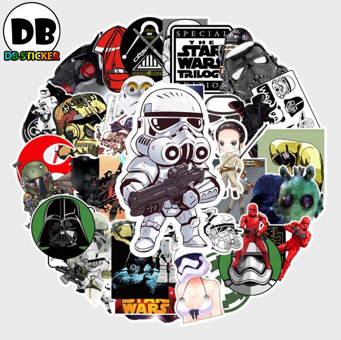 [Set 50 Cái] Sticker phong cách Star Wars đẹp dán trang trí laptop, mũ nón bảo hiểm, vali, xe tay ga, ván trượt - DB.057