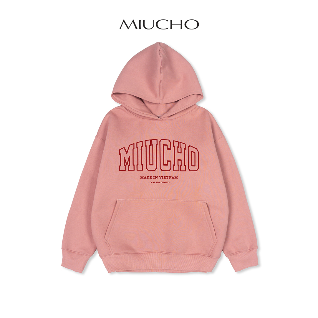 Áo hoodie nam unisex form rộng HDD027 Miucho chân cua dày dặn in basic