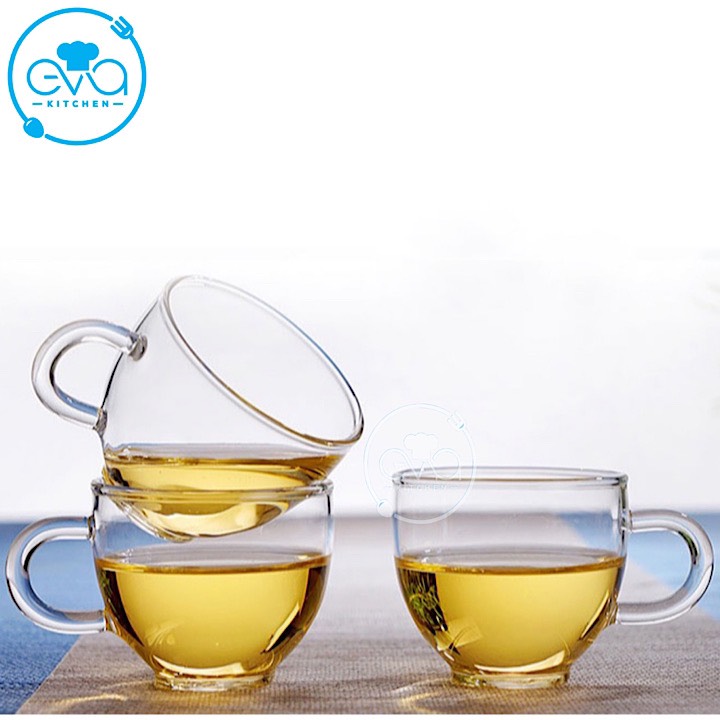 Bộ 4 Ly Trà Thuỷ Tinh Chịu Nhiệt Quai Cầm Cao Cấp M1364