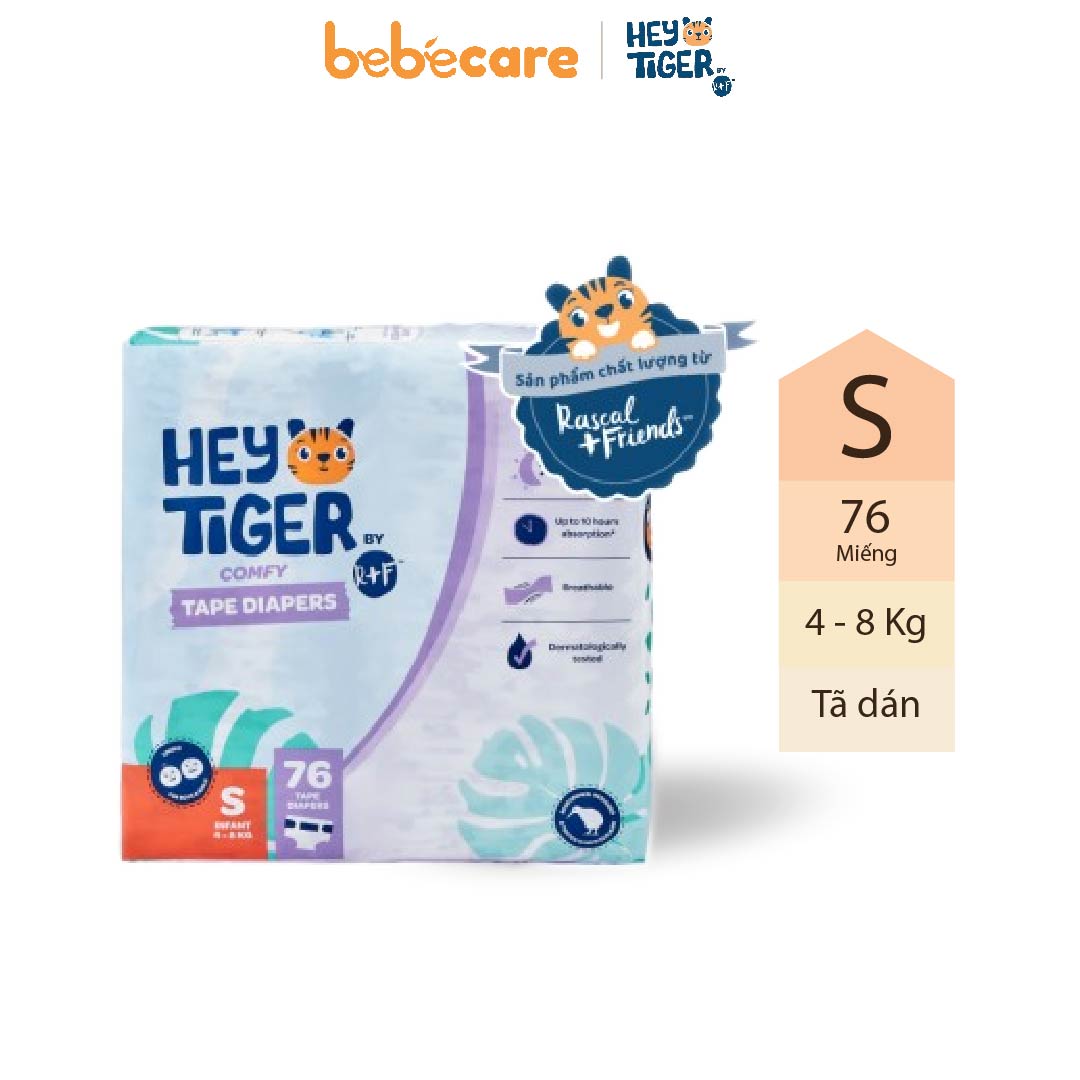 Tã dán hey tiger size s 76 miếng