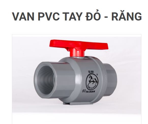 Van nhựa có răng, Khóa nhựa 2 đầu răng trong, Van răng PVC Ø34 Taijan- Hiệu con ngựa- BH 12 tháng- Hàng chính hãng