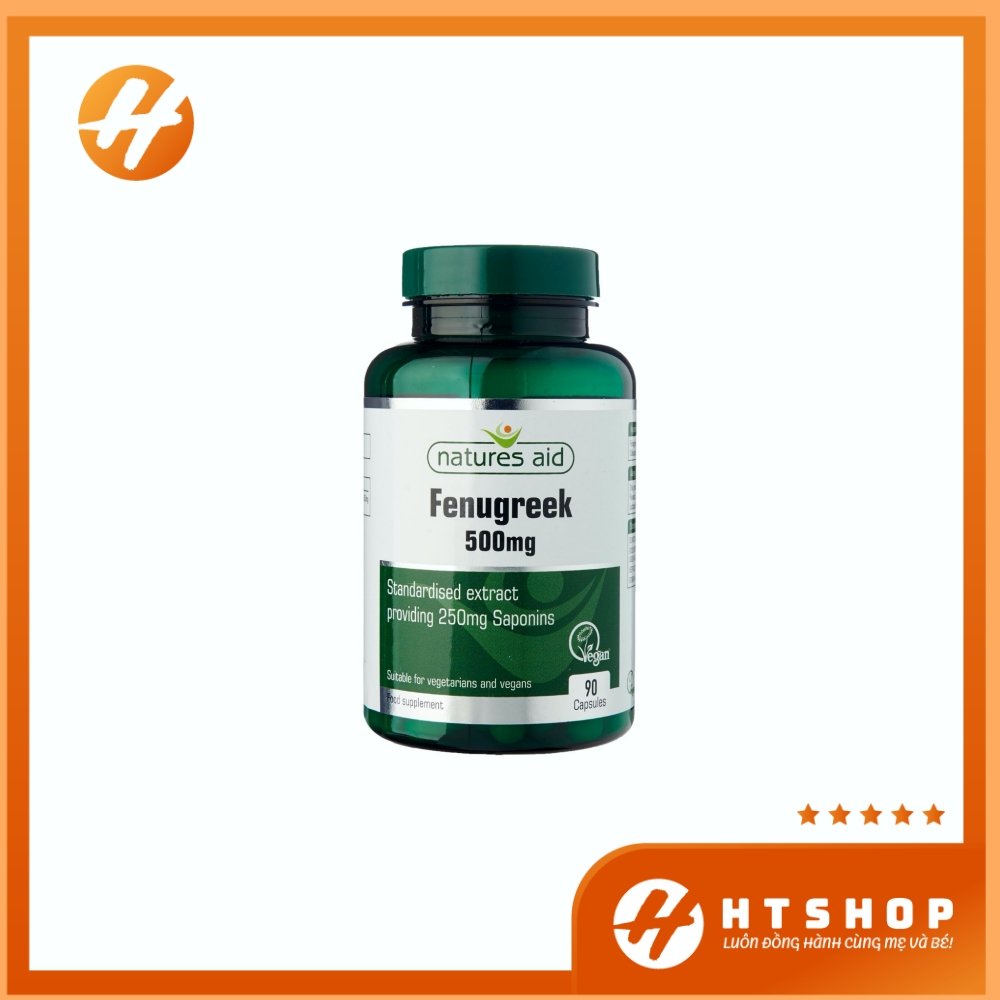 Viên uống lợi sữa cỏ cà ri fenugreek natures aid 500mg