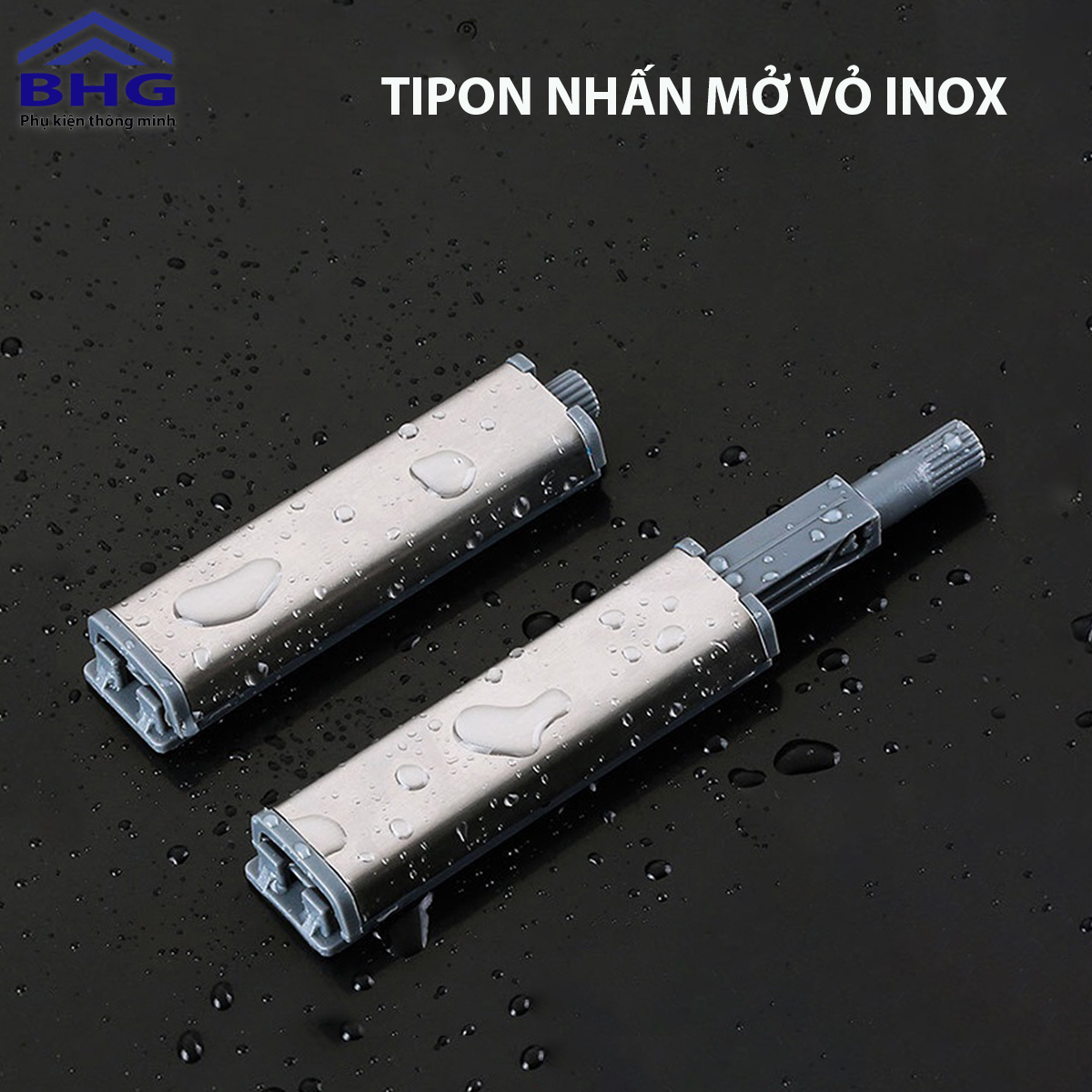 Tip on nhấn mở Nhấn Bật Mở Cánh Tủ Ngăn Kéo siêu khỏe Tip On chất liệu nhựa và inox,Dụng cụ nhấn, mở hít cánh tủ,nút nhấn mở tip-on, nhấn nhả cánh tủ, giảm chấn