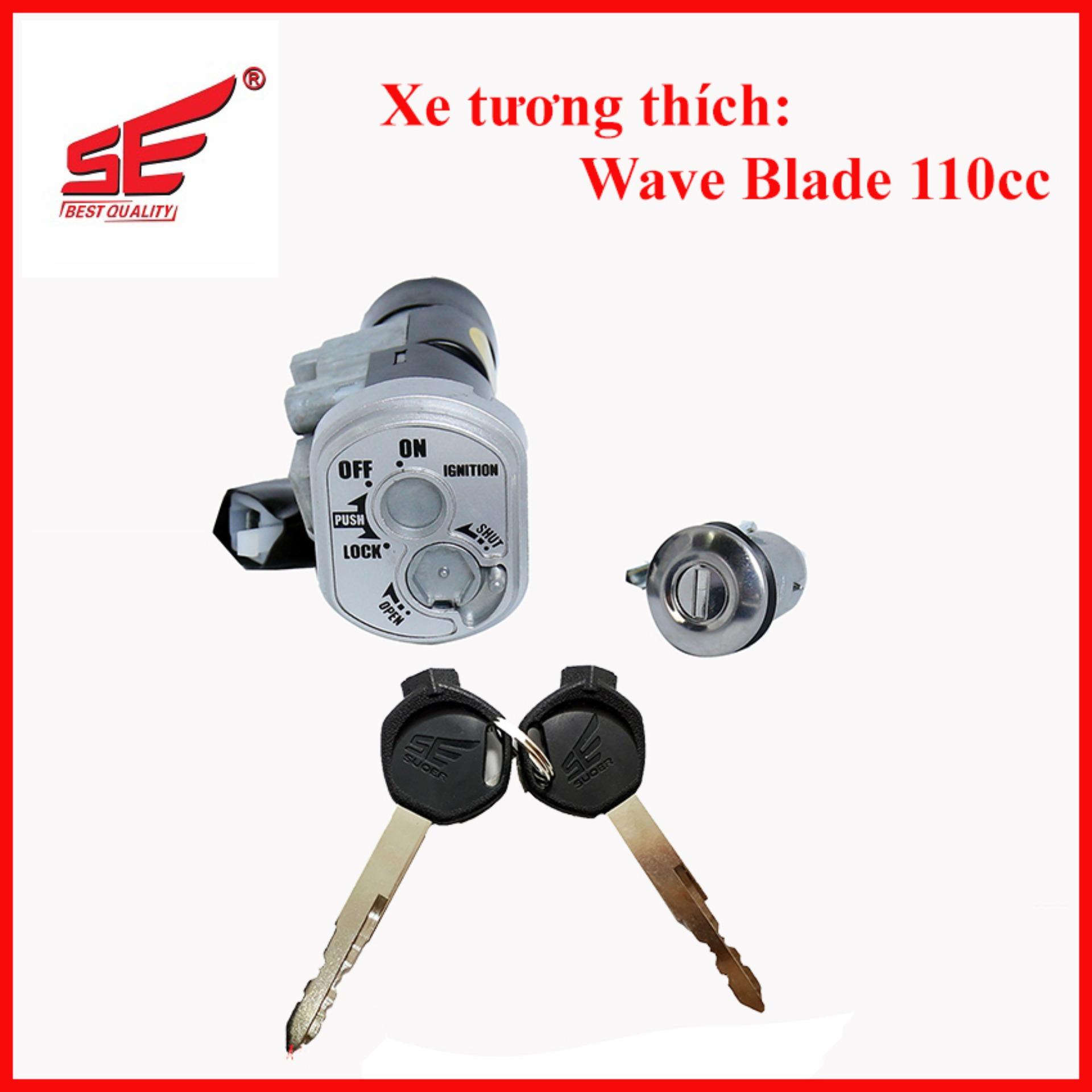 Bộ ổ khóa xe máy WAVE BLADE 110 năm 2016 dòng 2 cạnh thương hiệu SE