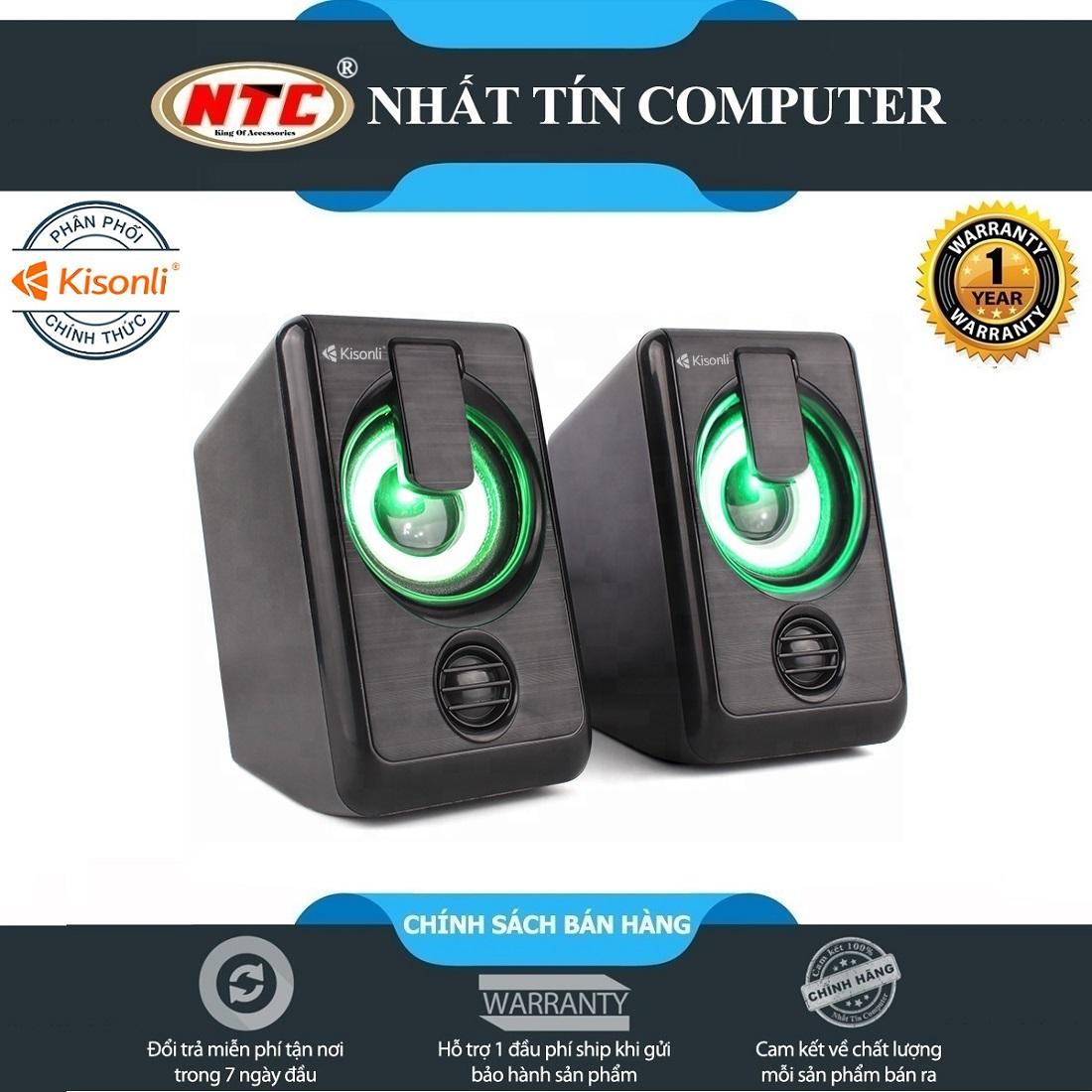 Loa máy tính 2.0 kisonli l-1010 led đa màu - bảo hành 12 tháng - hãng phân phối chính thức - nhất tín computer