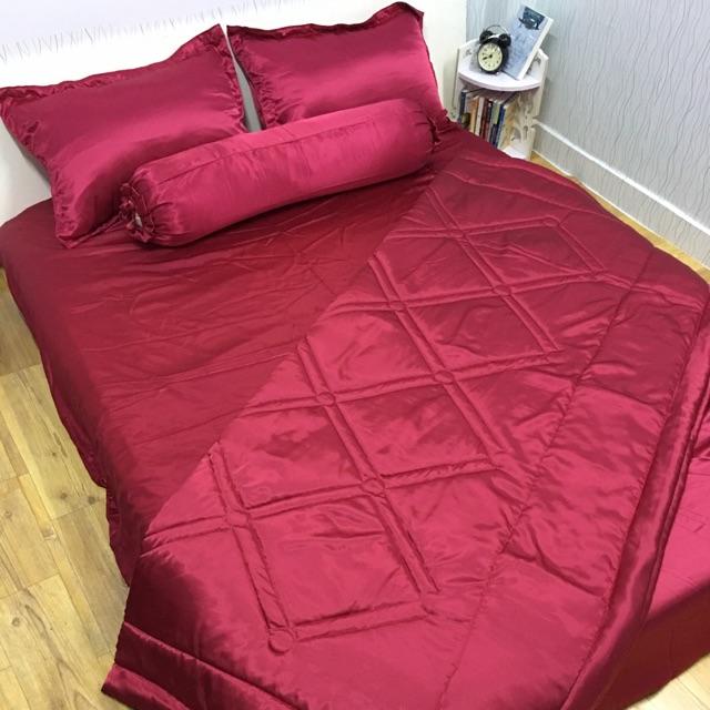 Bộ chăn drap phi lụa cao cấp 1m6 x 2m