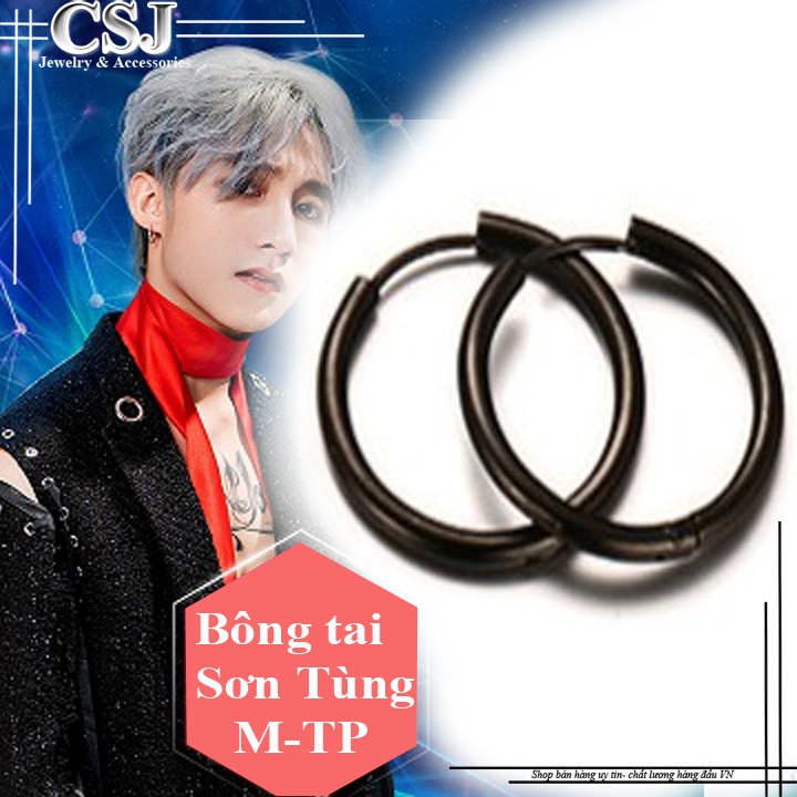 Bông tai nam inox khoen tròn đơn giản phong cách Sơn Tùng MTP