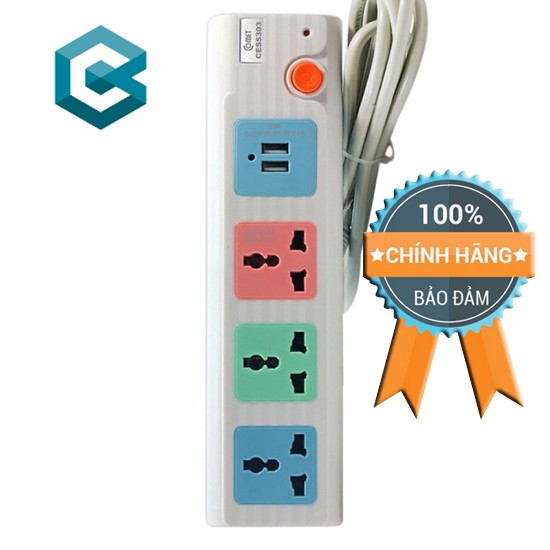 [HCM]ổ cắm điện thông minhthiết kế cao cấp kiêm sạc điện thoại với nhiều màu sắc bắt mắt Vỏ làm bằng nhựa ABS chịu nhiệt cao03 lỗ cắm 3 chấu đa năng và 02 cổng sạc USBan toàn khi sử dụng.