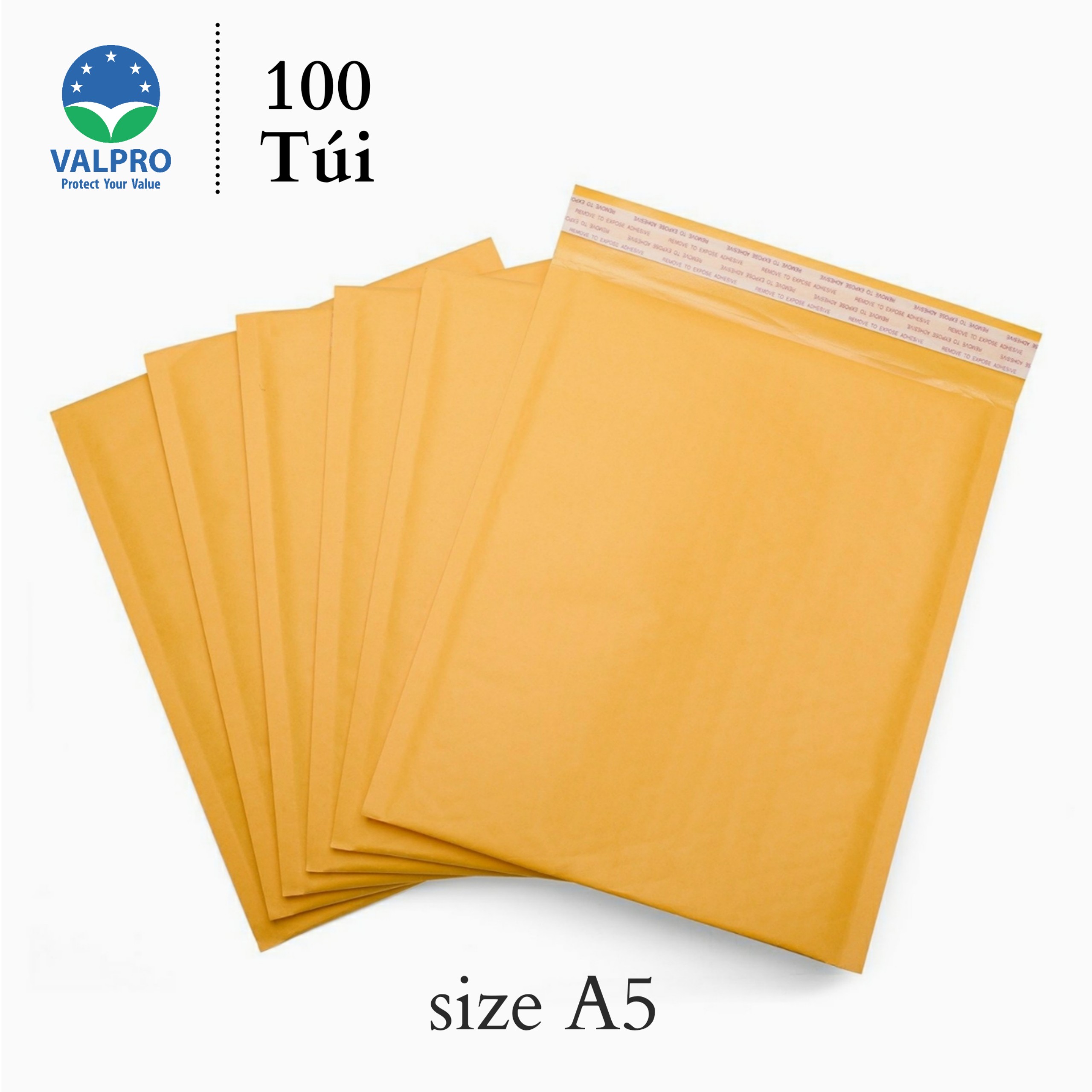 Combo 100 Túi Kraft lót bóng khí - Túi giấy ghép xốp hơi - Size A5