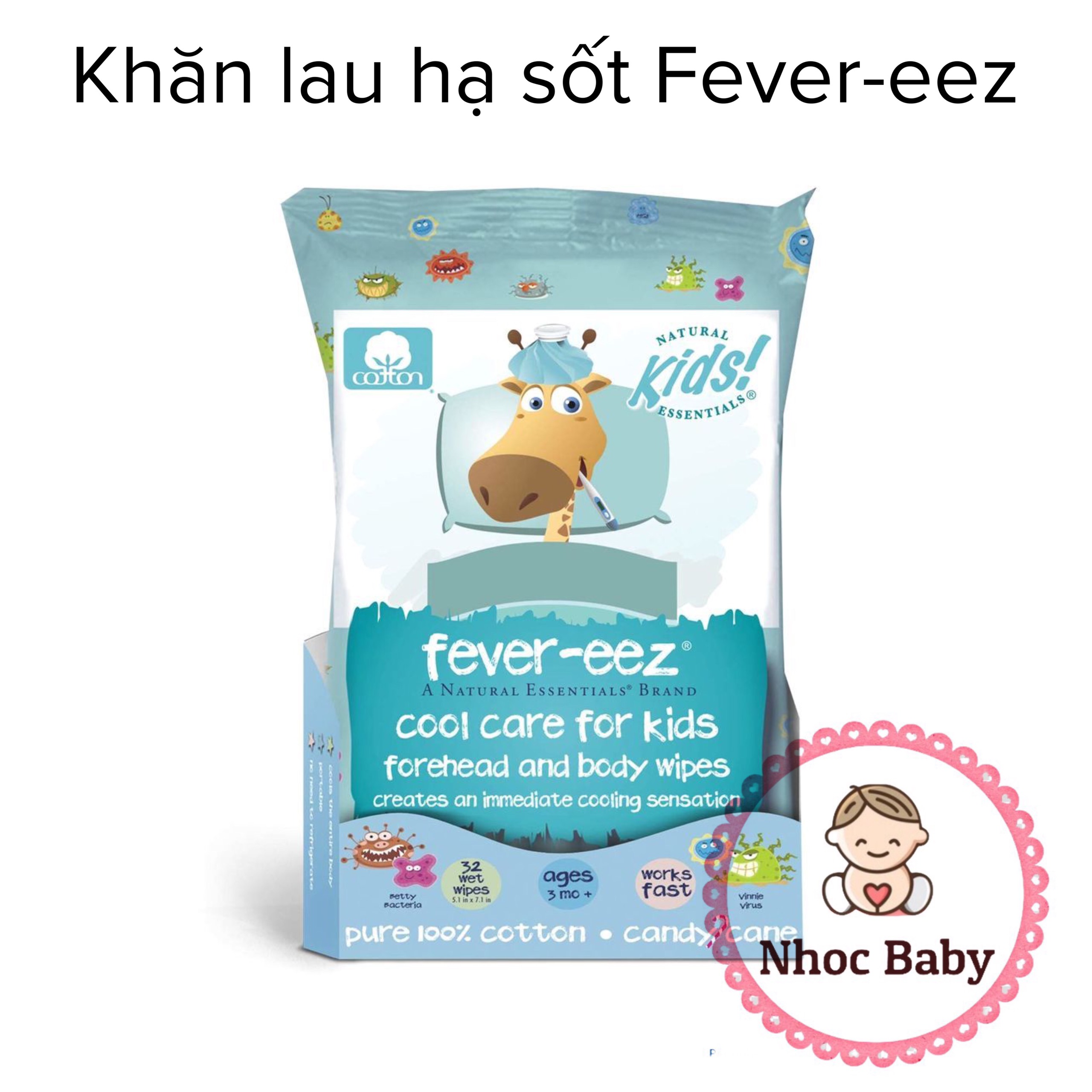 Khăn lau hạ sốt fever-eer 32 tờ usa