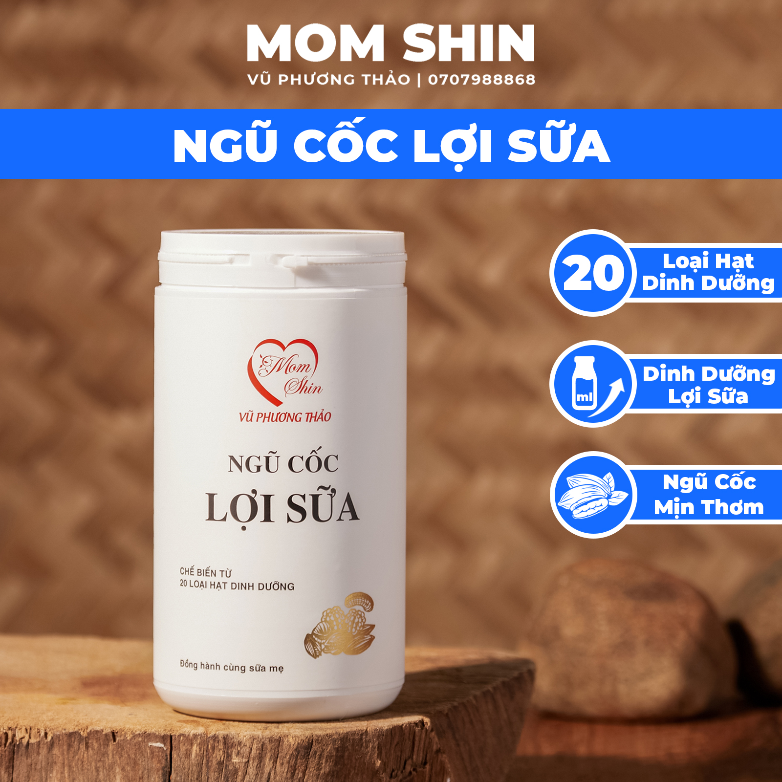 Ngũ cốc lợi sữa MOM SHIN, hỗ trợ lợi sữa cho mẹ sau sinh, kích thích sữa, mát sữa