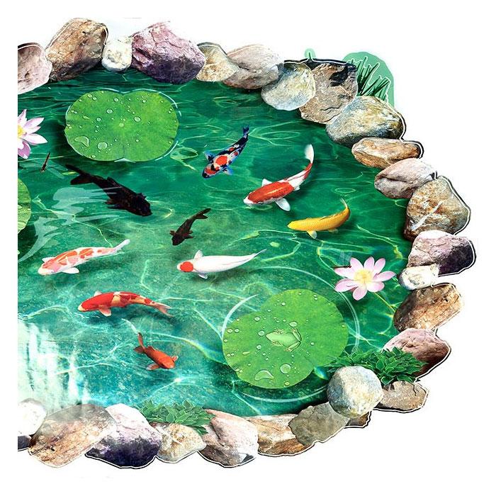 Tranh dán 3D hình hồ cá