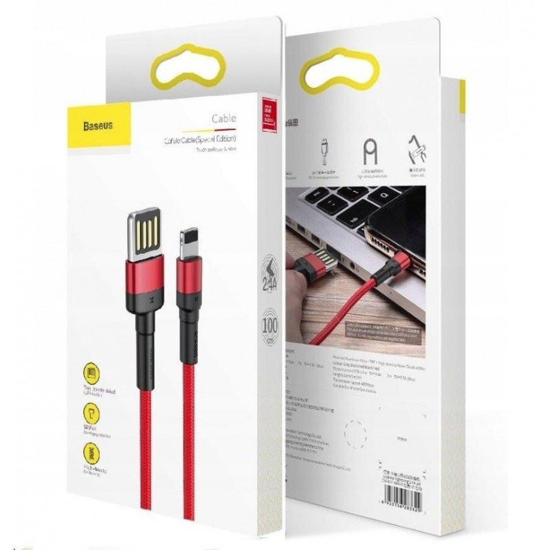 Cáp iphone / ipad baseus cafule cable usb to lightning 2.4a / 1.5a dài 2m / 1m