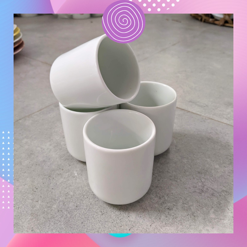 Ly sứ uống nước - Cốc Trắng không quai uống trà Cafe